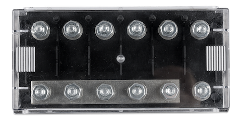 Six-way Fuse Holder for Mega-fuse with busbar (250A)