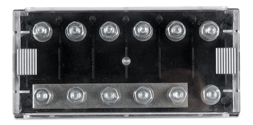 Six-way Fuse Holder for Mega-fuse with busbar (250A)
