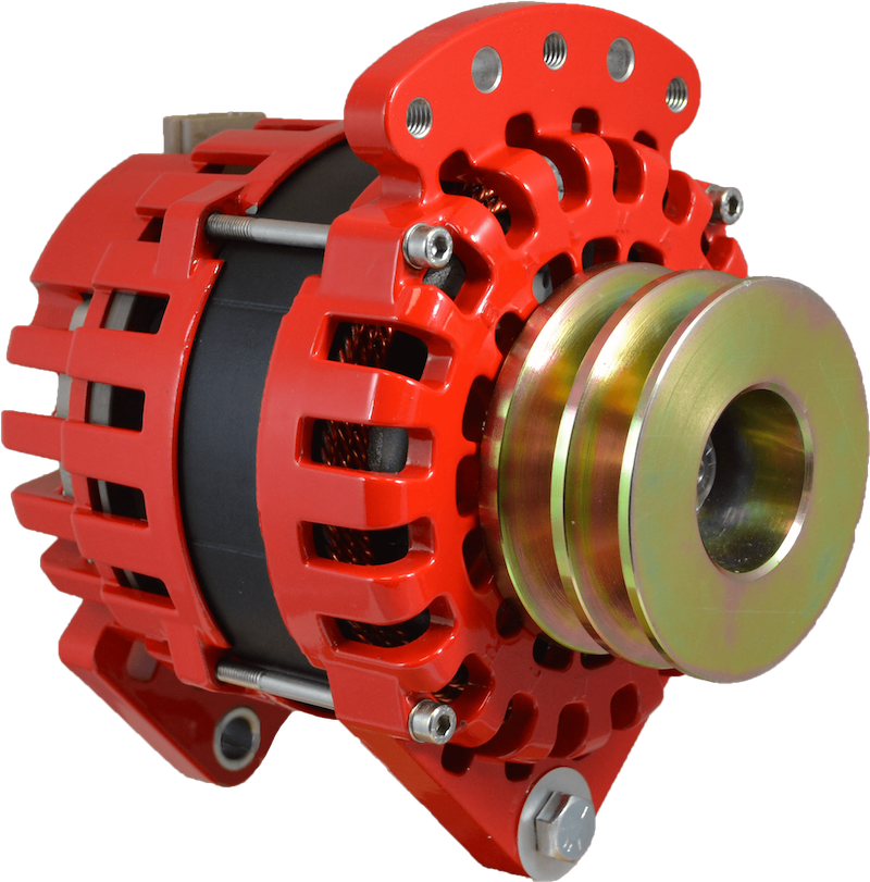 XT-DF-24-90-DV - Alternator, XT Series, 90A, 24V, Saddle Mount (Dual Foot), 3.15in, Dual Deep Vee Pulley, Case Ground