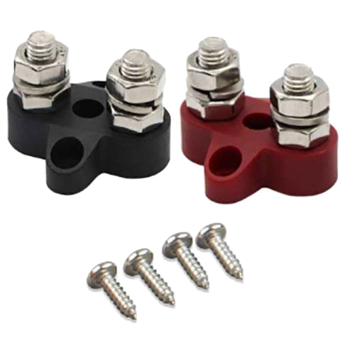 Dual Terminal Stud M8-linked set (1 red/1 black)