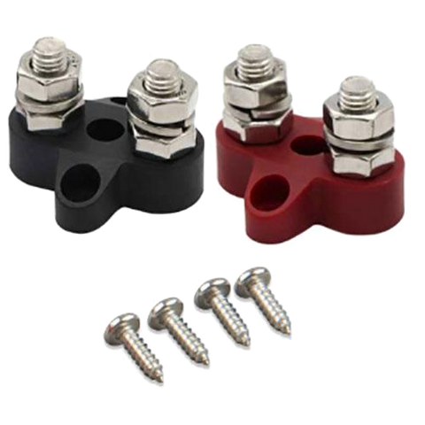 Dual Terminal Stud M8-linked set (1 red/1 black)