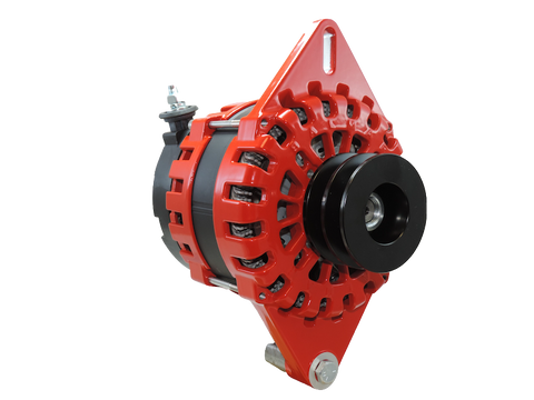 Alternator, XT Series, 250A, 12V, Spindle Mount (Single Foot), 1-2in, Dual Vee Pulley, Case Ground